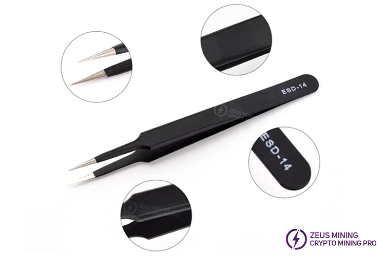 9pcs ESD safe tweezers set