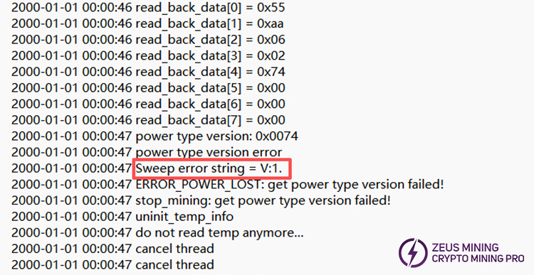 Antminer error code V1 Antminer error code V1