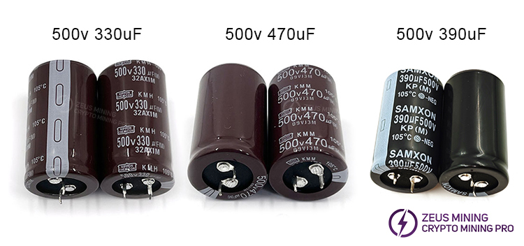500V 330uF 470uF electrolytic capacitor