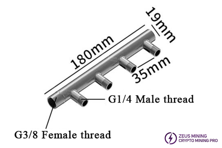 4-way stainless steel water distributor