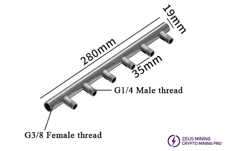 6 way 304 stainless steel water manifold