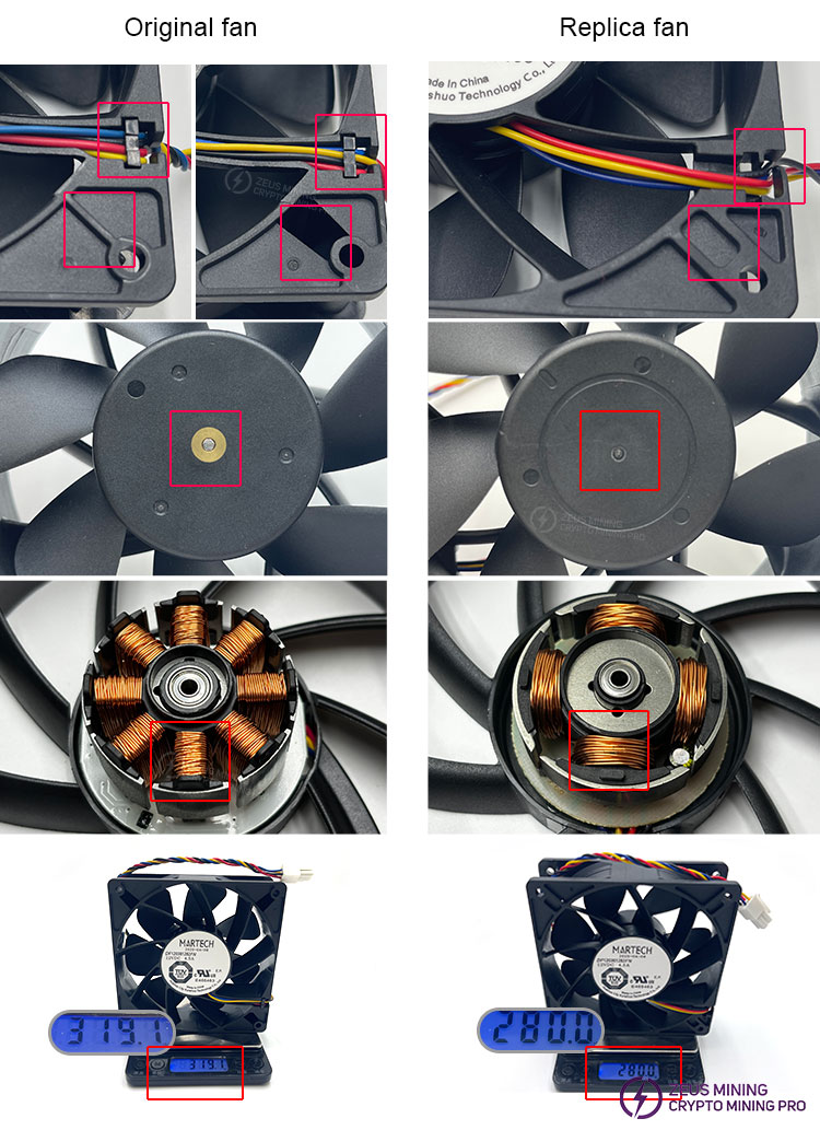 Comparison of original fans vs. replica fans Comparison of original fans vs. replica fans