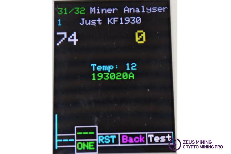 PicoBT test results for the hash board PicoBT test results for the hash board