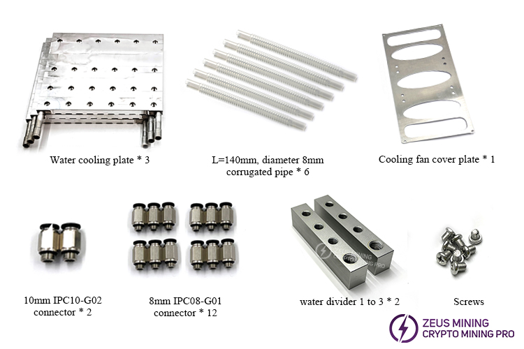 Aluminum water cooling block for Antminer D9