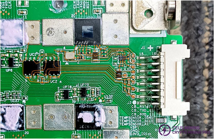 schematic diagram of signals for hash board ASIC chips