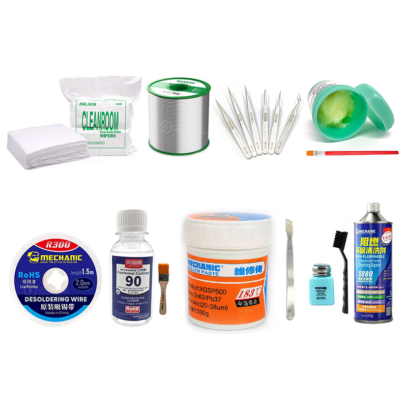 Soldering auxiliary materials kits for ASIC miner repair
