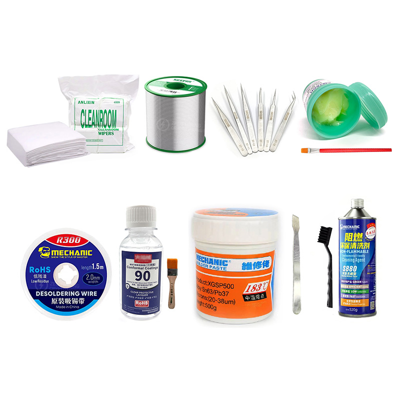 Soldering auxiliary materials kits for ASIC miner repair