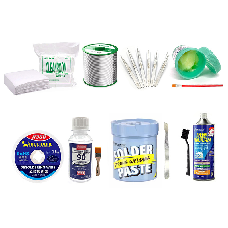Soldering auxiliary materials kits for ASIC miner repair